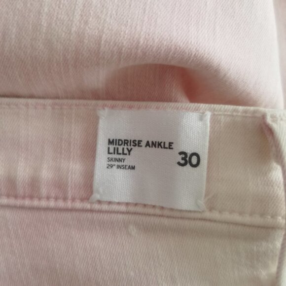 Hudson Lilly Midrise Skinny Jeans Light Pink White - Picture 8 of 13